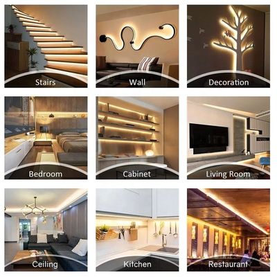 Diseño de iluminación y circuitos de alta densidad 140 Leds/m 24V Luces de banda LED impermeables