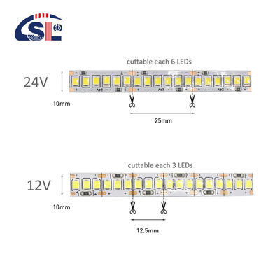 Electroplata 12V/24V 240D 3000 4000k 6000K 2835 Iluminación de banda LED para iluminación de espejos