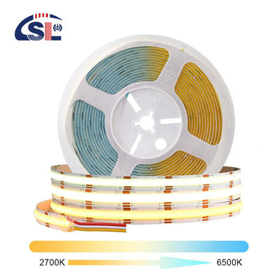 12v24v 8mm 608leds 3000K 4000K 6500K CCT Electroplate de doble color COB luz de banda LED