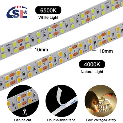 120 Leds Double Row LED Strip para el Hotel Baño Espejo 12V 5MM 2835 Espejo Blanco Caliente