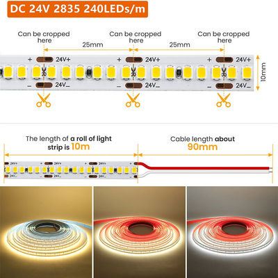 120 Leds Double Row LED Strip para el Hotel Baño Espejo 12V 5MM 2835 Espejo Blanco Caliente