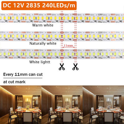 120 Leds Double Row LED Strip para el Hotel Baño Espejo 12V 5MM 2835 Espejo Blanco Caliente