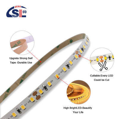 IP20 2835 SMD Luz de banda LED de un solo color 120 Led 12V 24V 8W Bajo voltaje 3M para espejo