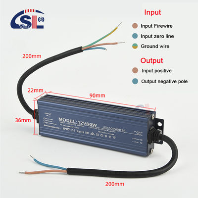 Transformador de luz LED de voltaje de entrada de 24V IP67 Inodoro para exteriores 60W 200W 400W 500W