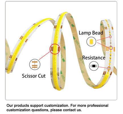 Electroplate COB 24v COB 576Ds 8mm LED Light Strip para crear una atmósfera relajante
