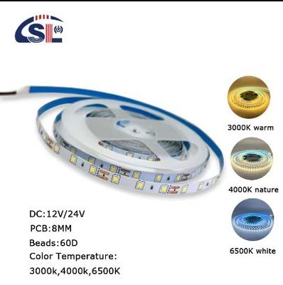 DC12V SMD2835 60D 8mm 1100-1200LM 12000K Ra70 Tabla de corte por inyección de luz LED para espejos inteligentes