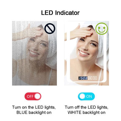 Espejo de baño LED inteligente con desembarazador y sensor táctil conmutador de temperatura 10C-20C