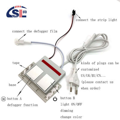 Fuente de luz LED de 12V Interruptor de espejo de baño integrado 1N1NC Combinación 1A Corriente máxima