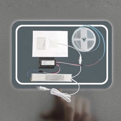 Lentes de PET Material Sensor táctil de baño Interruptor de vanidad Dispersor de niebla LED Espejo inteligente