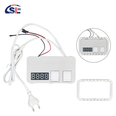 Interruptor de atenuación táctil de espejo integrado 2 Gang Time Display Temperatura Desfogador Interruptores inductivos 12V 5A 60W