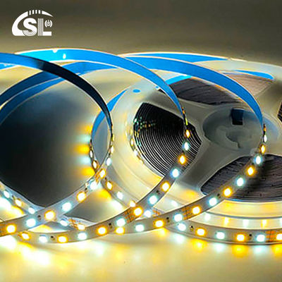 Líneas de luz LED de doble color SMD 2835 120D 8mm 1200-1600LM 2700K-6500K 35Copper Ra70