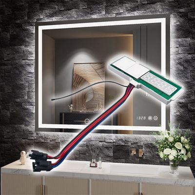 Interruptores inductivos de 60W Desempañador de luz LED con pantalla de temperatura de tiempo Sensor táctil Dimmer sin pasos