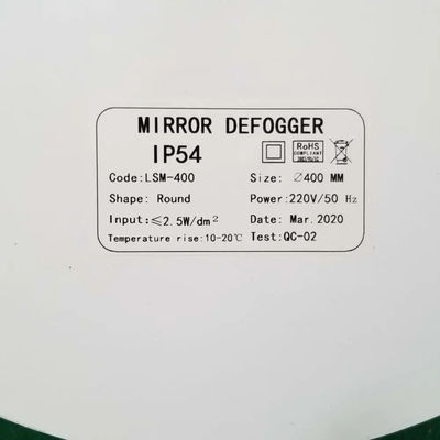 Hotel personalizado 12V 24V material PET resistente al agua película anti niebla para el espejo del baño 10-20 temperatura