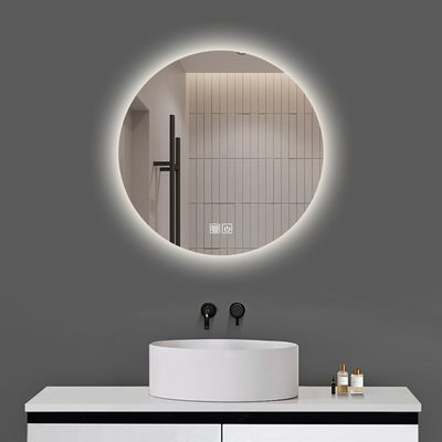 Espejo de baño LED con sensor grande con pantalla táctil y diseño libre de niebla