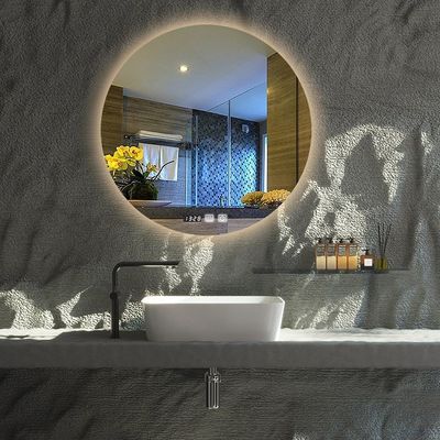 Espejo de baño LED con sensor grande con pantalla táctil y diseño libre de niebla
