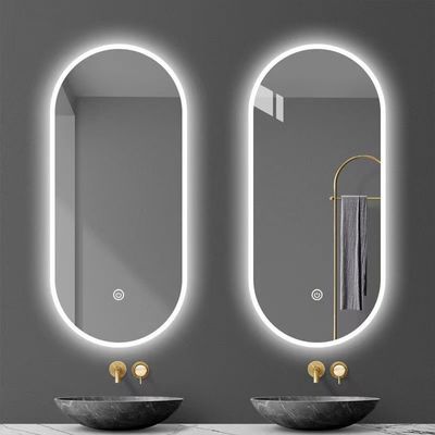 Lentes de plata Control táctil de material Led Retail Beat-room espejo para el baño en casa