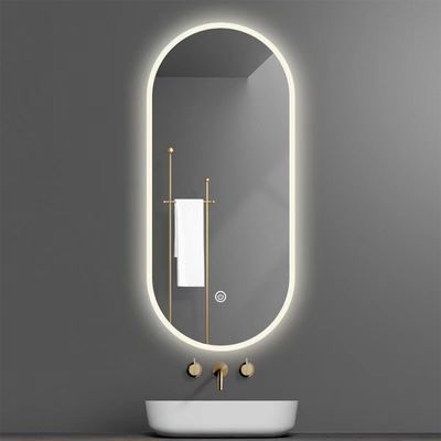 Lentes de plata Control táctil de material Led Retail Beat-room espejo para el baño en casa
