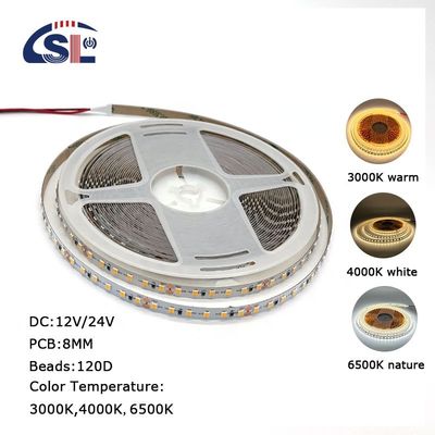 DC12V SMD2835 Electroplate PCB 120Ds 5mm Ra 80 LED Light Strip para uso residencial
