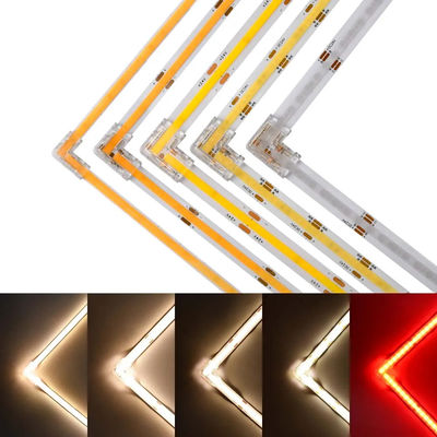 90 grados de forma de L de cristal de la hebilla para el conector de la tira de COB LED sin costura 2/3pin 5/8/10mm