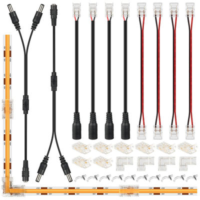 DIY Iluminación para el hogar Plástico 8mm 2 Pin SMD Cob Led Strip Connector para diseño moderno