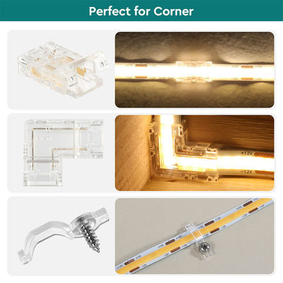 DIY Iluminación para el hogar Plástico 8mm 2 Pin SMD Cob Led Strip Connector para diseño moderno