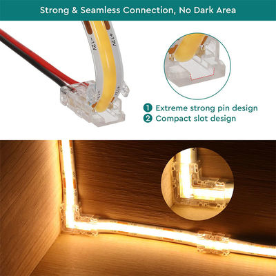 DIY Iluminación para el hogar Plástico 8mm 2 Pin SMD Cob Led Strip Connector para diseño moderno