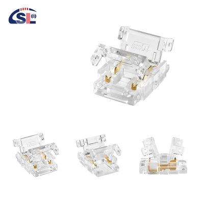 Conector de banda LED de 4 pines de 10 mm con correa de cristal Adaptador de terminal de extensión sin soldadura