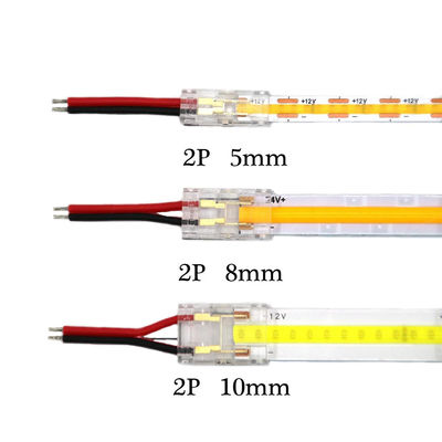 Conectores de banda de LED COB IP20 a prueba de agua para banda de 8 mm a banda de 10 mm en plástico en forma de L