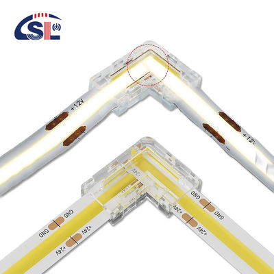 Conector de banda LED de 5 mm, 8 mm y 10 mm, de forma L, de doble extremo, de extremo único, transparente, reutilizable IP20