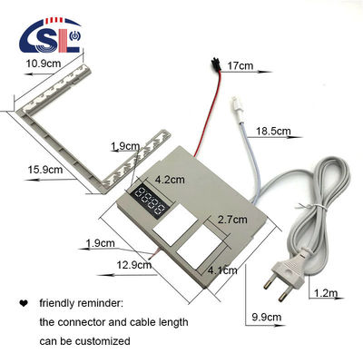 DC12V 5A 60W Sensor táctil de un solo color Conmutador LED Espejo táctil con pantalla de temperatura de tiempo