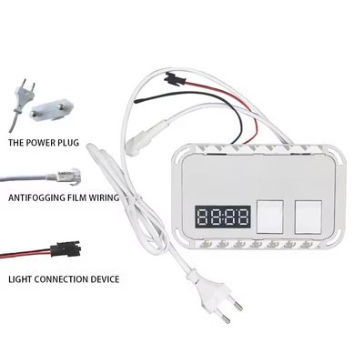 DC12V 5A 60W Sensor táctil de un solo color Conmutador LED Espejo táctil con pantalla de temperatura de tiempo