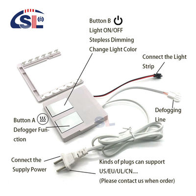 110V 240VAC llaves dobles Baño Iluminación LED de un solo / tres colores