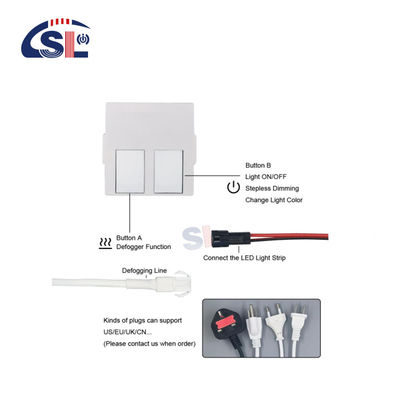 110V 240VAC llaves dobles Baño Iluminación LED de un solo / tres colores