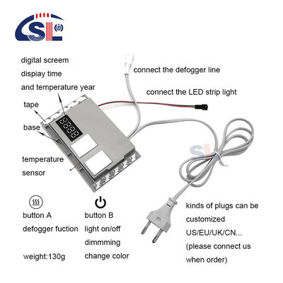 Control del sensor táctil LED de un solo / tres colores con pantalla de tiempo y temperatura 12W/24W/36W