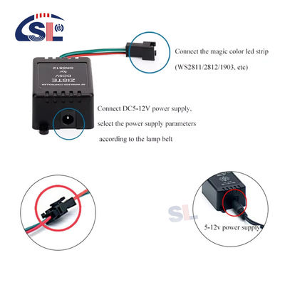 Luzes de banda LED Controlador de música con distancia de control remoto de 10 m y IC de sinfonía