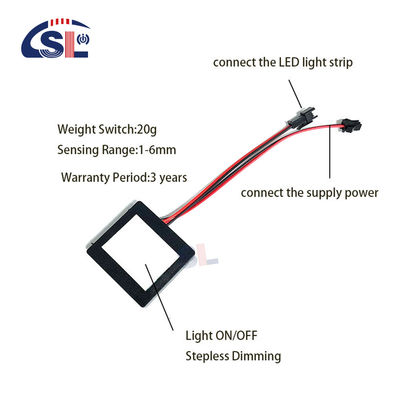 Interruptor de sensor táctil de nivel de atenuación para iluminación de espejos de baño DC12V 3A/5A botón único
