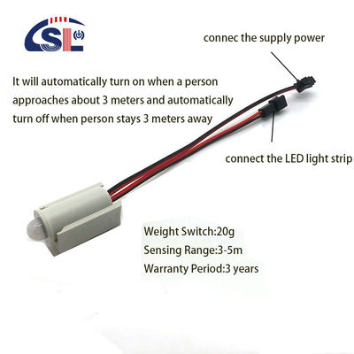 Switch de sensor de la puerta de luz LED DC 12V 3A/5A para el rango de detección de espejos de mercurio de 1-6 mm