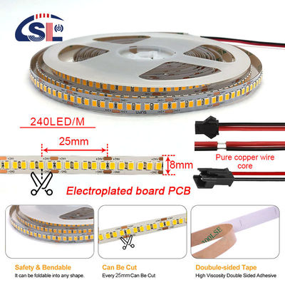 Espejos inteligentes Líneas de luz LED impermeables Electroplata de pegamento 18-20W/m 1600-2400LM