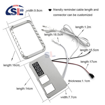 Interruptor táctil inteligente de doble botón con voltaje de salida de tiempo y temperatura DC12V