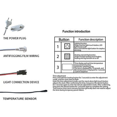 12W/24W/36W Interruptor de sensor táctil LED de un solo / tres colores con control de pantalla de tiempo y temperatura