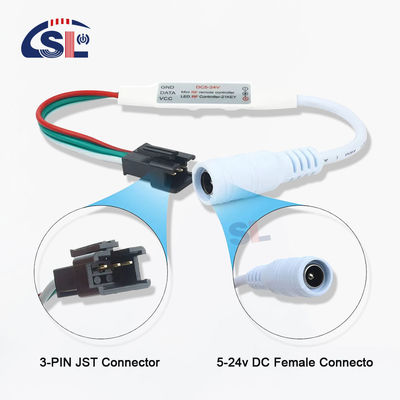 Controlador DC/USB para WS2812B WS2811 RGB LED Pixels salida de banda de luz 3Pin 5V-24V