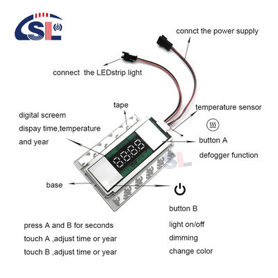 Función de encendido/apagado/dimmer LED 12V 5A 60W Conmutador de sensor táctil para espejo de baño