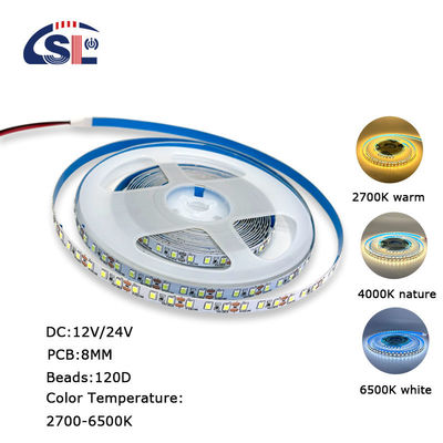 DC12V 24V SMD2835 120D 8mm 4000K Ra70 Tabla de corte a presión LED Lámparas de luz para el baño