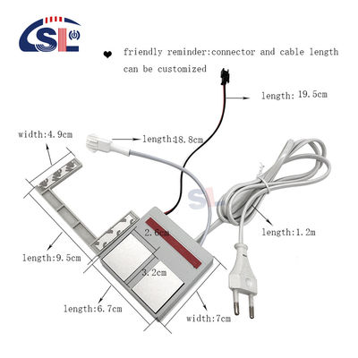 12W pequeño doble teclas sensor táctil oscurecedor interruptor para el despejador de espejo de baño Max. 1A