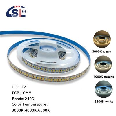 Instalación fácil 240D 10mm 6500K Ra80 LED Light Strips para el baño espejos de vanidad