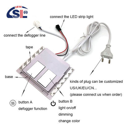 Gran sensor táctil de dos botones con soporte fácil de instalar DC12V personalizado