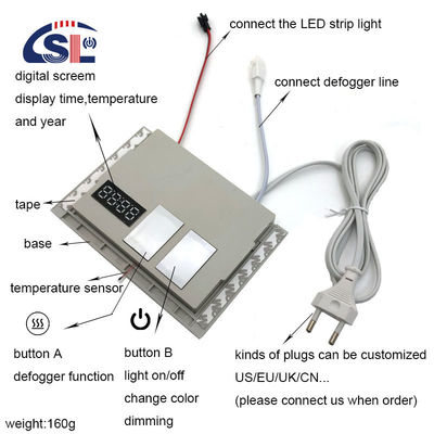 Espejos incluidos en el soporte Conmutador de sensor táctil con salida DC12V y fácil instalación