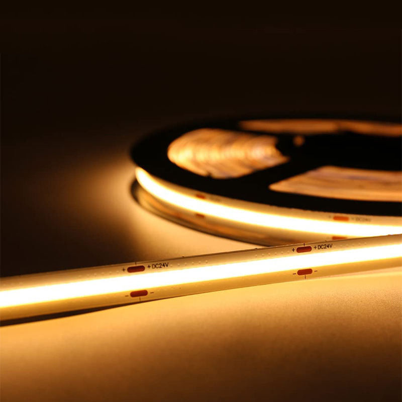 Alto brillo 480leds 8mm10mm 12V24V COB luz de banda LED para la iluminación blanca natural cálida