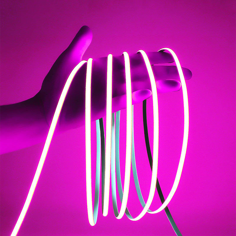 Personalización COB LED Strip Light IP20 8mm 12V24V 320leds Rosa para interiores y exteriores