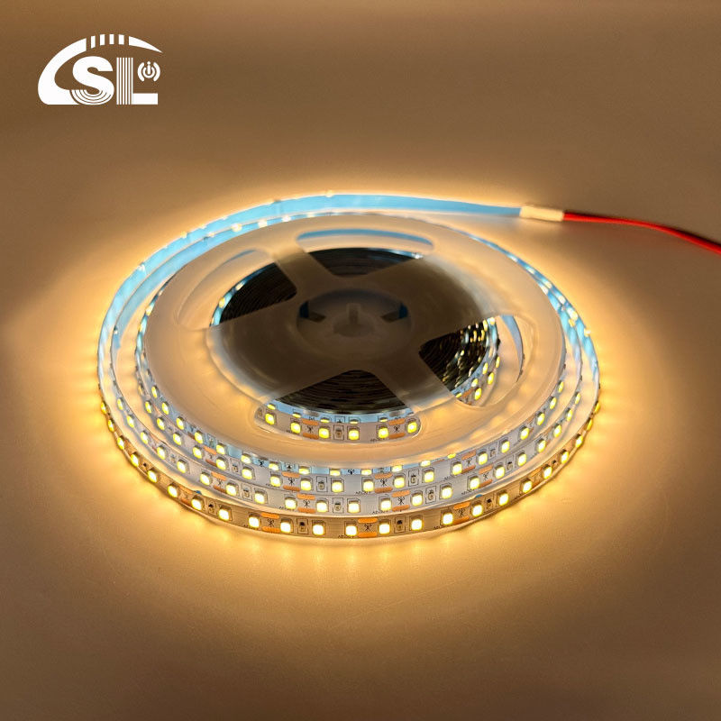 115lm/w 80Ra 12v 8mm 120leds 3000k Blanco cálido Alto brillo Flexible 35 Cobre Smd2835 Iluminación de banda Led
